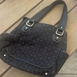 Fossil Black Shoulder Bag with Embossed Logo Patch